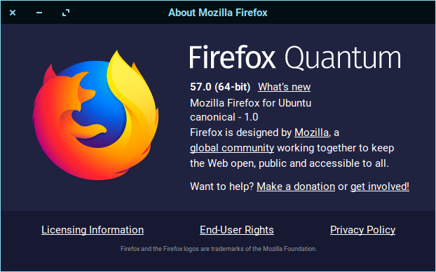 Install the latest Firefox Quantum 57.0 on Ubuntu 16.04 / Zorin OS